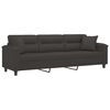vidaXL Trivietė sofa su pagalvėmis, tamsiai pilka, 210cm, audinys