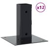 vidaXL Stulpų pagrindai kvadratiniai, 12vnt., antracito sp., 51x51mm
