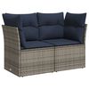 vidaXL | Sodo sofa | su pagalve Pilka 124 x 62 x 69cm poliratanas