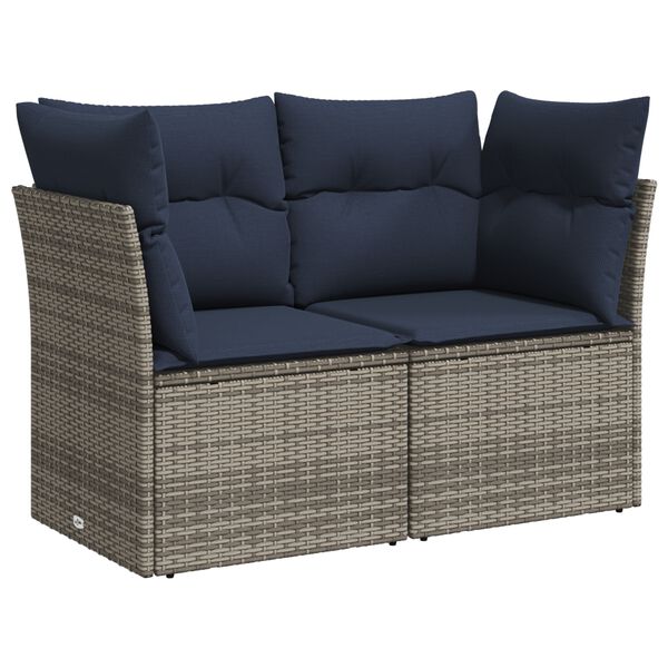 vidaXL | Sodo sofa | su pagalve Pilka 124 x 62 x 69cm poliratanas