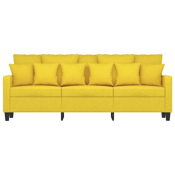 vidaXL Trivietė sofa, &scaron;viesiai geltonos spalvos, 180cm, audinys