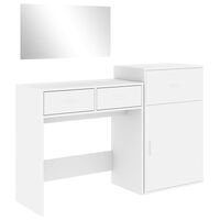 vidaXL Kosmetinio staliuko komplektas, 3 dalių, baltas, mediena