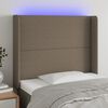 vidaXL Galvūgalis su LED, taupe spalvos, 103x16x118/128cm, audinys