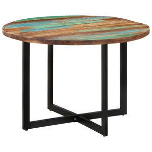 vidaXL Valgomojo stalas, 110x75cm, perdirbtos medienos masyvas