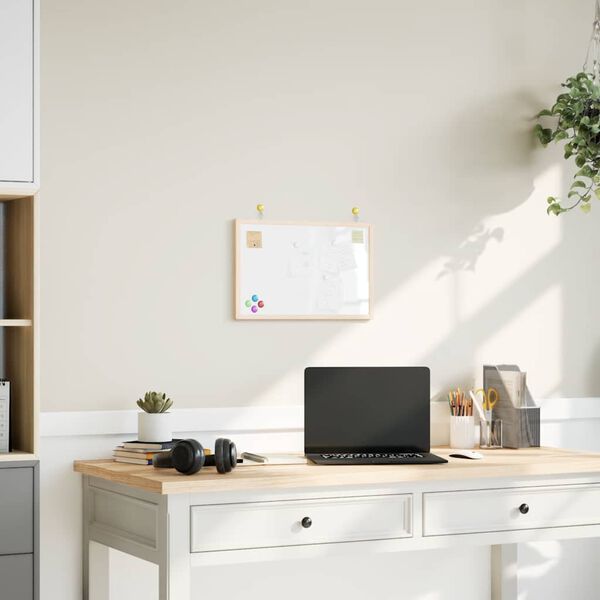 vidaXL magnetinė lenta su pu&scaron;ies masyvo rėmu 40x30 cm