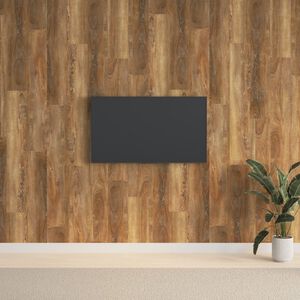 vidaXL Sienų plok&scaron;tės, rudos, 2,06m&sup2;, PVC, medienos imitacijos