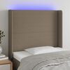 vidaXL Galvūgalis su LED, taupe spalvos, 83x16x118/128cm, audinys