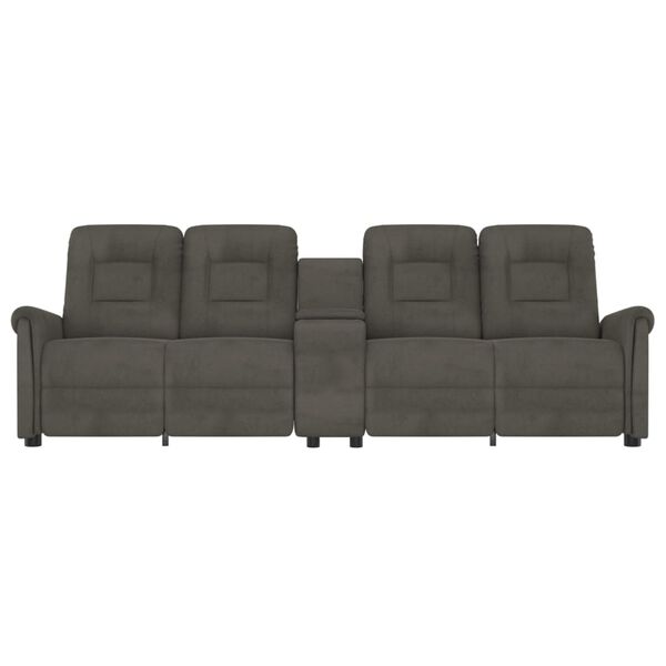 vidaXL Keturvietis atlošiamas masažinis krėslas, tamsiai pilkas