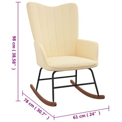 vidaXL Supama kėdė su pakoja, kreminės baltos spalvos, aksomas