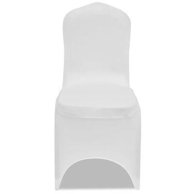 vidaXL Kėdžių užvalkalai, 24vnt., baltos spalvos, įtempiami (4x241197)