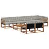 vidaXL Lauko sofos komplektas 9 pcs Natūrali ir &scaron;viesiai pilka
