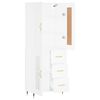 vidaXL Komoda, baltos spalvos, 69,5x34x180cm, apdirbta mediena