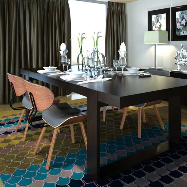 vidaXL Valgomojo kėdės, 4vnt., išlenkta med. ir dirbt. oda