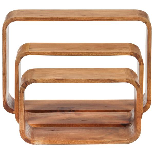 vidaXL &Scaron;oniniai staliukai, 3vnt., akacijos masyvas su medaus apdaila