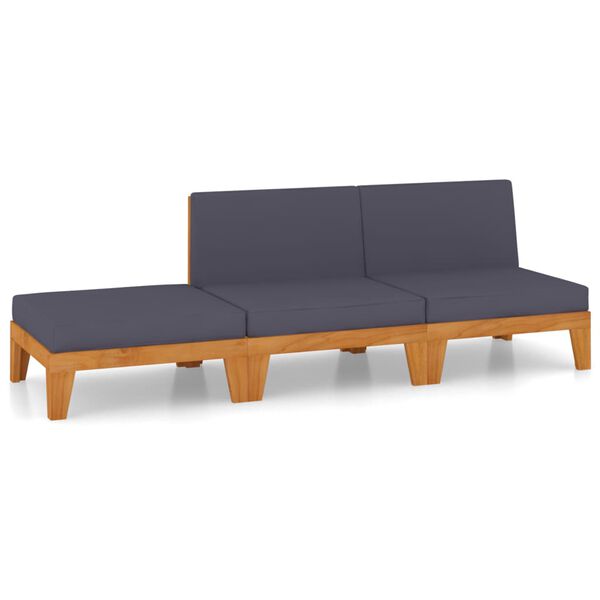 vidaXL Sodo komplektas su pagalvėlėmis, 3 dalių, akacijos masyvas