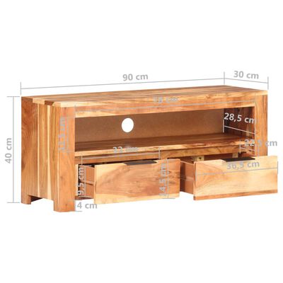 vidaXL Televizoriaus spintelė, 90x30x40cm, akacijos medienos masyvas