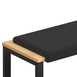 vidaXL Suoliuko pagalvė Tekstūruotas aksomas Juoda Gylis 35 cm