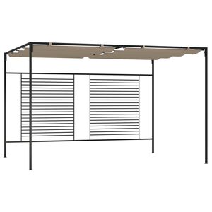 vidaXL Pavėsinė su įtraukiamu stogu, taupe spalvos, 3x4x2,3m, 180g/m&sup2;