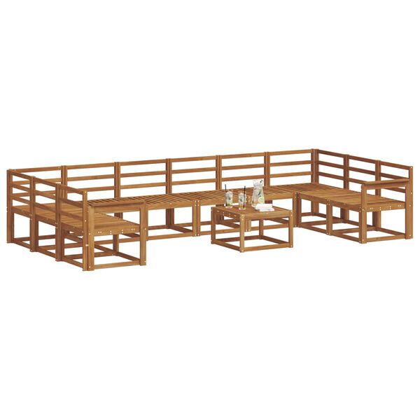 vidaXL Lauko sofos komplektas 11 pcs Natūrali Kietos akacijos mediena