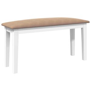 vidaXL Suoliukas 90 cm Balta medžio masyvo guma