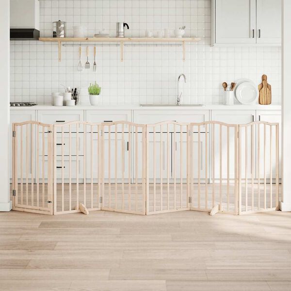 vidaXL &Scaron;unų varteliai su sulankstomomis durelėmis, 6 panelės, 300 cm, tuopos mediena