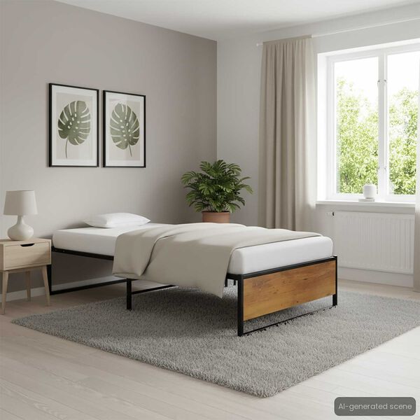 vidaXL Lovos rėmas, juodos spalvos, 100x200cm, metalas