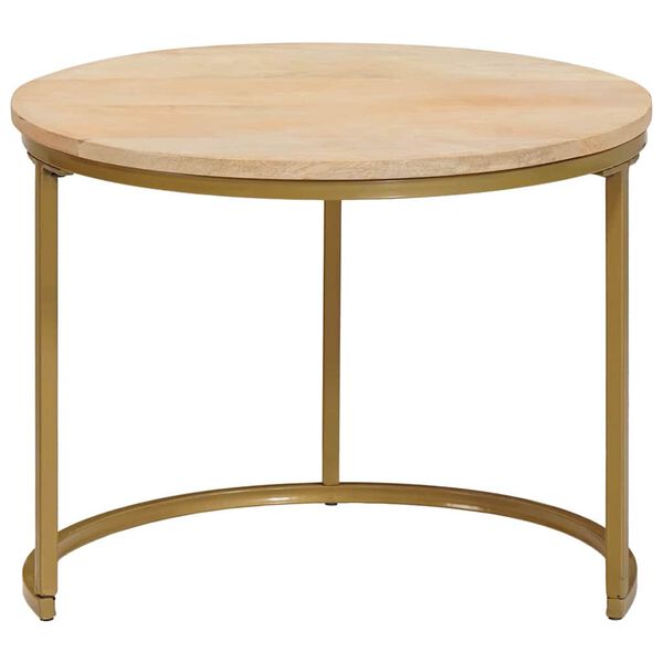 vidaXL Sudediami kavos stalai 2 pcs Ruda Kietas mango medis ir plienas