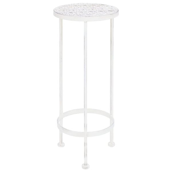 vidaXL Stovai augalams, 3vnt., balti, metalas, vintažinio stiliaus