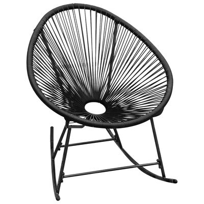 vidaXL Supama lauko kėdė, juodos spalvos, poliratanas