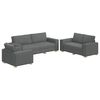 vidaXL Sofa 3 pcs Tamsiai pilka 220 x 80 x 84 cm Lino mi&scaron;inio audinys