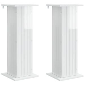vidaXL Augalų stovas 2 vnt. Itin blizgi balta 30,5 x 30 x 80,5 cm