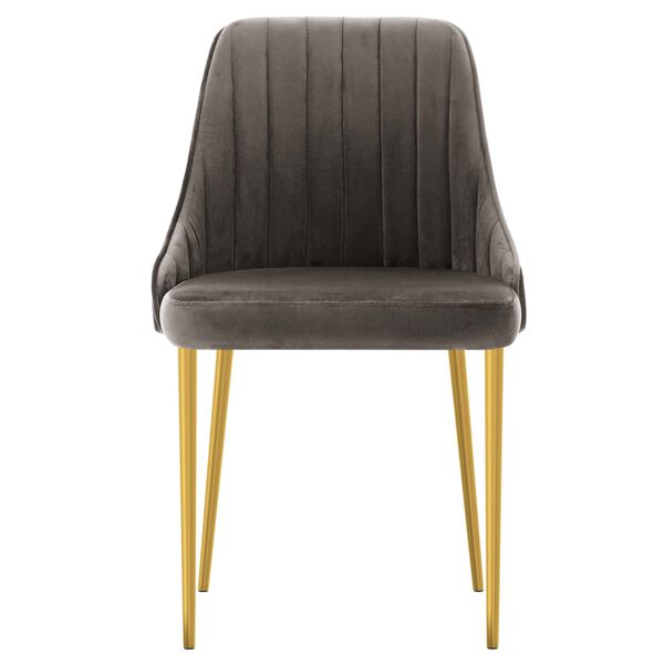 vidaXL Valgomojo kėdės, 4vnt., tamsiai pilkos spalvos, aksomas