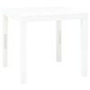 vidaXL Sodo stalas, baltos spalvos, 78x78x72cm, plastikas
