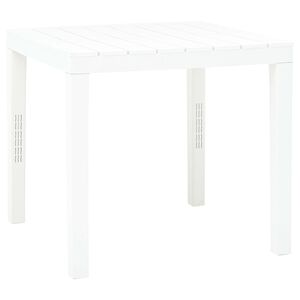 vidaXL Sodo stalas, baltos spalvos, 78x78x72cm, plastikas