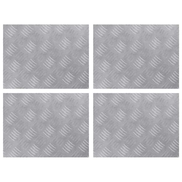 vidaXL Laiptų danga Stačiakampio 4 pcs Sidabro 40 x 30 cm Aliuminis