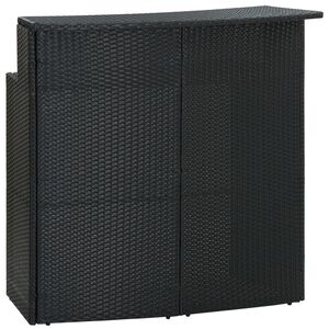 vidaXL Sodo baro staliukas, juodos spalvos, 120x55x110cm, poliratanas