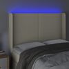 vidaXL Galvūgalis su LED, kreminės spalvos, 147x16x118/128 cm