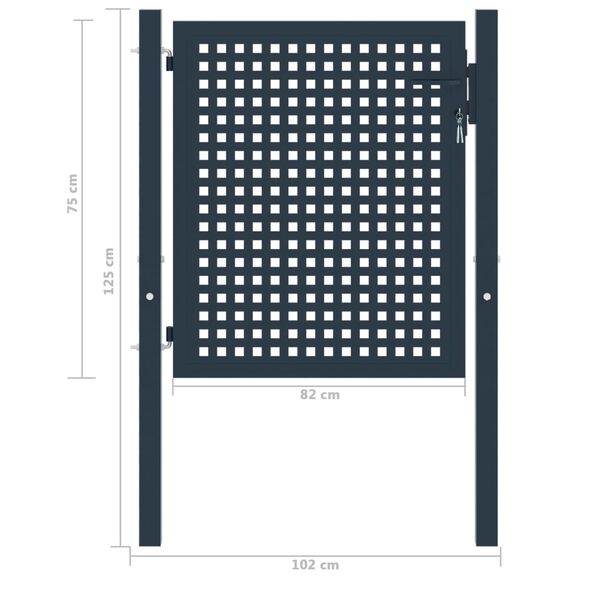 vidaXL Tvoros vartai, antracito spalvos, 102x75 cm, plienas