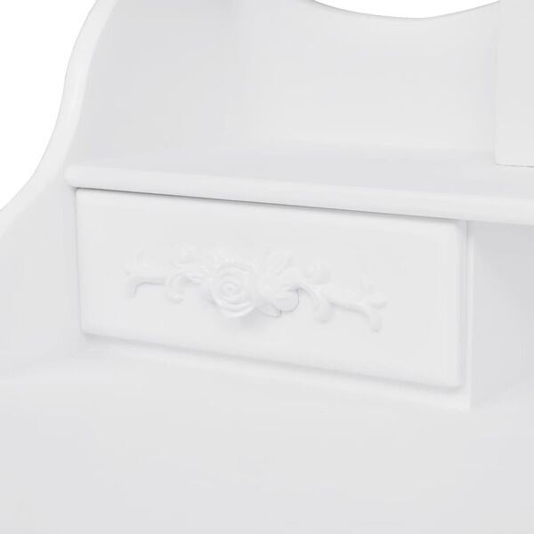 vidaXL Kosmetinis staliukas su kėdute ir 3 veidrodžiais, baltas