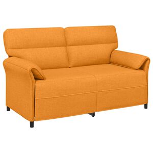 vidaXL Dvita&scaron;kė sofa 2 vietos Tamsiai geltona 158 x 83 x 95 cm Audinys
