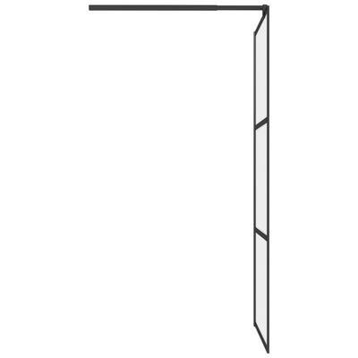 vidaXL Dušo sienelė, juoda, 80x195cm, ESG stiklas, matinė