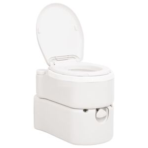 vidaXL Integruotas stovyklavimo tualetas, baltas, 24+17l, HDPE/PP
