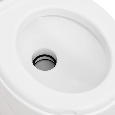 vidaXL Integruotas stovyklavimo tualetas, baltas, 24+17l, HDPE/emalis