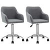 vidaXL Pasukamos valgomojo kėdės, 2vnt., šviesiai pilkos, audinys