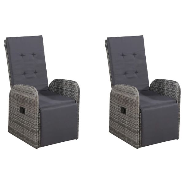 vidaXL Sodo valgomojo baldų komplektas, 5 dalių, pilkos spalvos