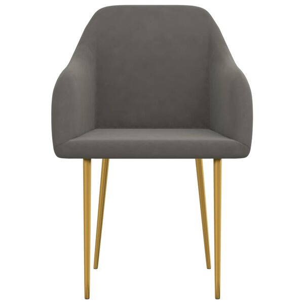 vidaXL Valgomojo kėdės, 6vnt., tamsiai pilkos spalvos, aksomas