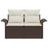 vidaXL Sodo sofa su pagalve Ruda 141 x 62 x 69cm poliratanas