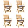 vidaXL Sulankstoma kėdė su pagalve 4 pcs Pilka 49 x 57.5 x 92cm