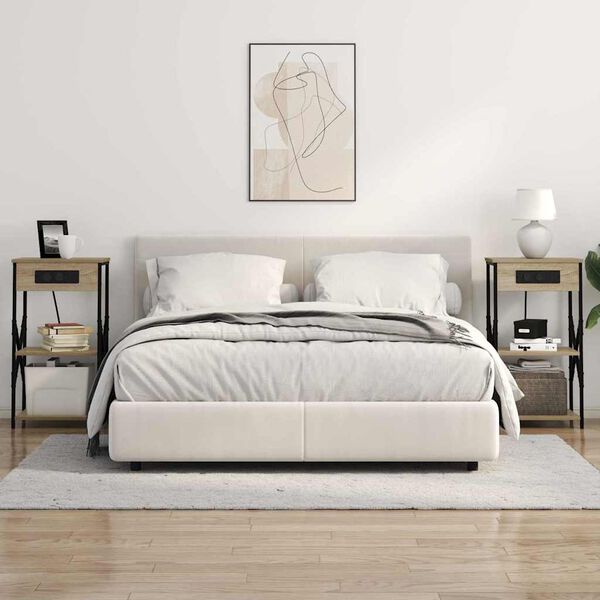 vidaXL &Scaron;alia lovos spintelė su lentyna Sonoma ąžuolas 41 x 31 x 76 cm