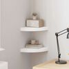 vidaXL Pakabinamos kampinės lentynos, 2vnt., baltos, 25x25x3,8cm, MDF